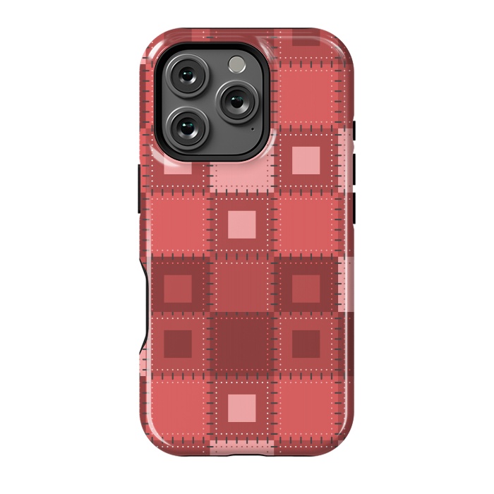 iPhone 16 Pro StrongFit RED WHITE PATCHWORK by MALLIKA