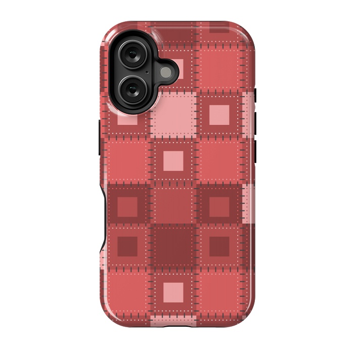 iPhone 16 StrongFit RED WHITE PATCHWORK by MALLIKA