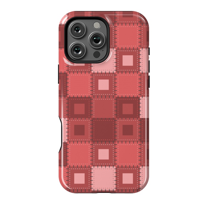 iPhone 16 Pro Max StrongFit RED WHITE PATCHWORK by MALLIKA