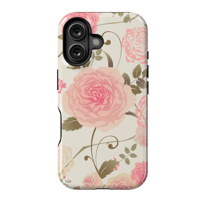 iPhone 16 StrongFit PINK ROSES PATTERN by MALLIKA