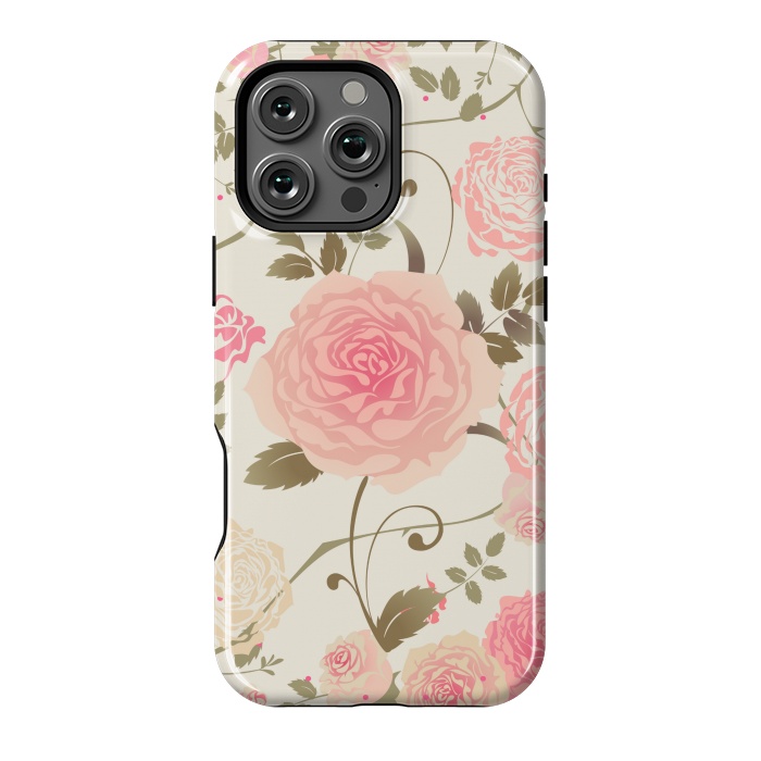 iPhone 16 Pro Max StrongFit PINK ROSES PATTERN by MALLIKA