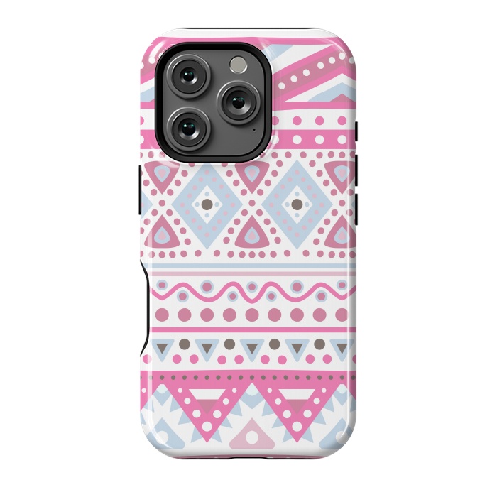 iPhone 16 Pro StrongFit PINK TRIBAL PATTERN by MALLIKA