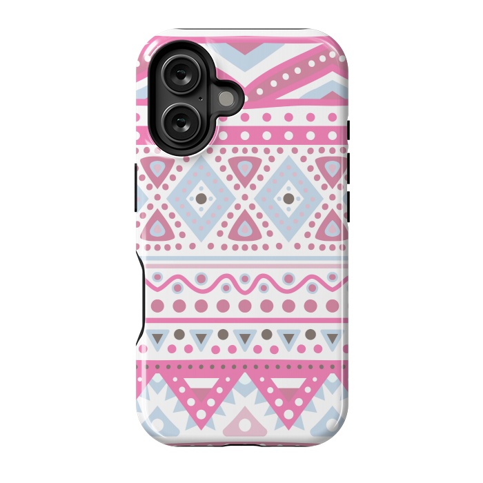 iPhone 16 StrongFit PINK TRIBAL PATTERN by MALLIKA