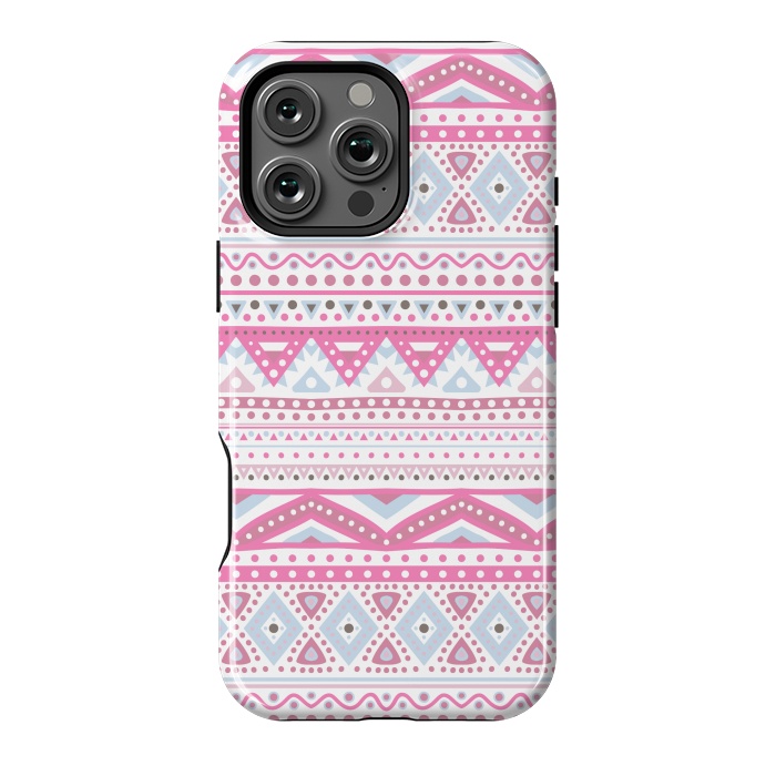 iPhone 16 Pro Max StrongFit PINK TRIBAL PATTERN by MALLIKA