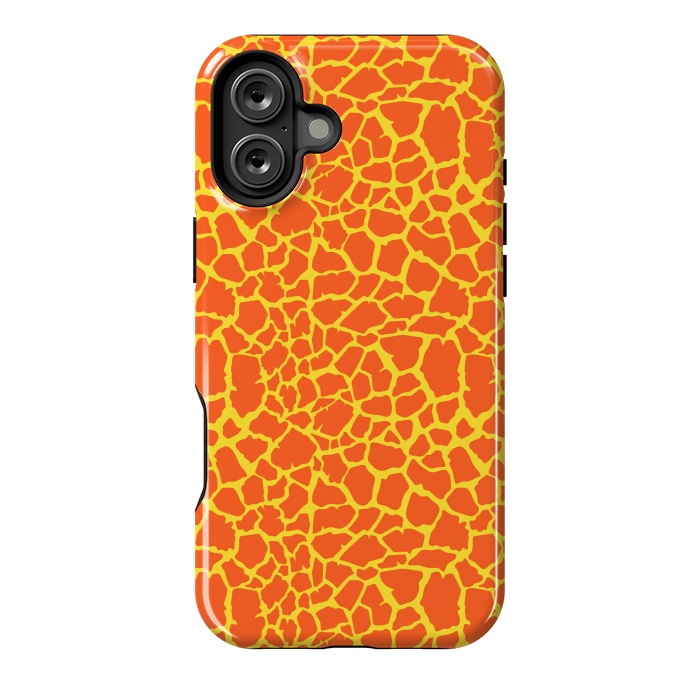 iPhone 16 Plus StrongFit ORANGE YELLOW ANIMAL PRINT by MALLIKA