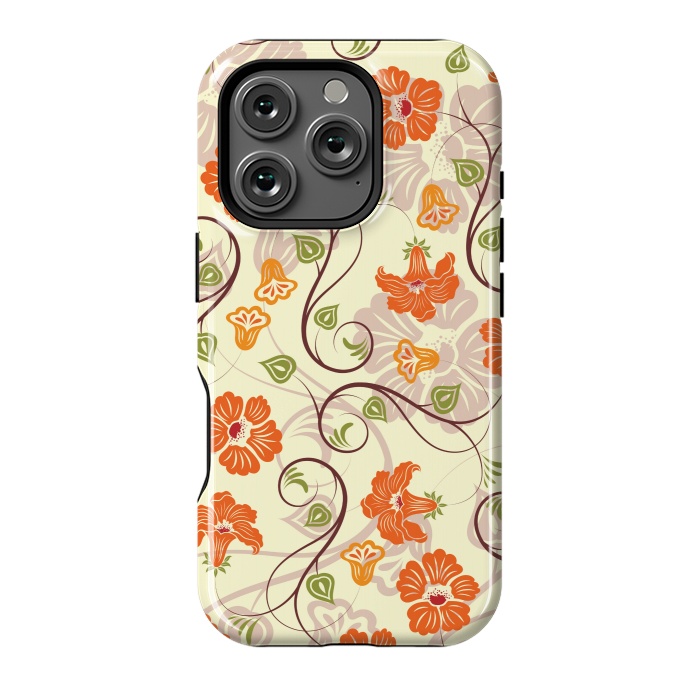 iPhone 16 Pro StrongFit ORANGE TULIPS PATTERN 2 by MALLIKA