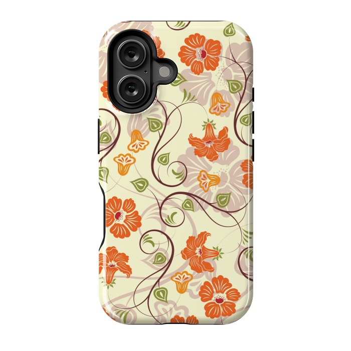 iPhone 16 StrongFit ORANGE TULIPS PATTERN 2 by MALLIKA