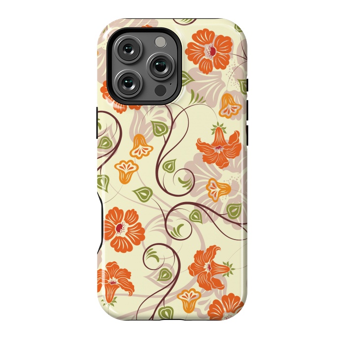 iPhone 16 Pro Max StrongFit ORANGE TULIPS PATTERN 2 by MALLIKA