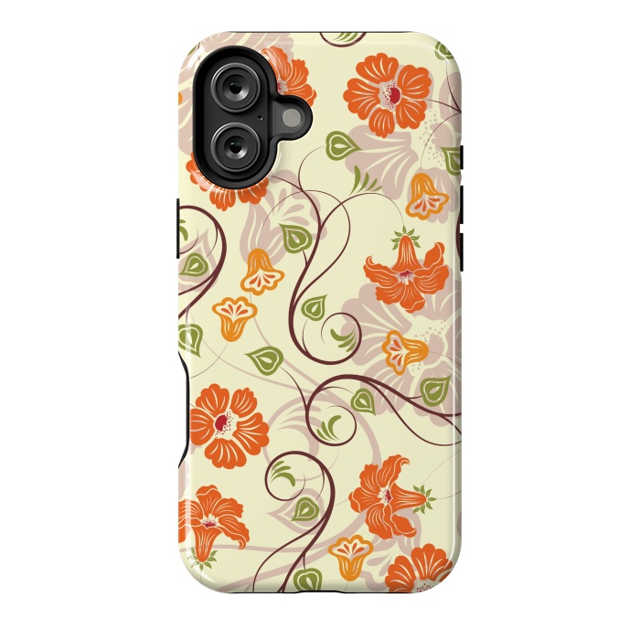 iPhone 16 Plus StrongFit ORANGE TULIPS PATTERN 2 by MALLIKA