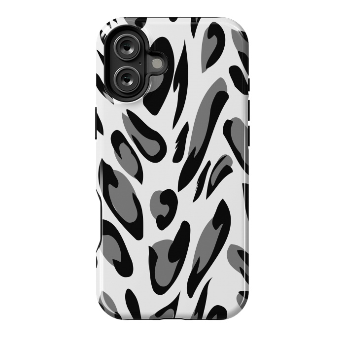 iPhone 16 Plus StrongFit gray animal print by haroulita