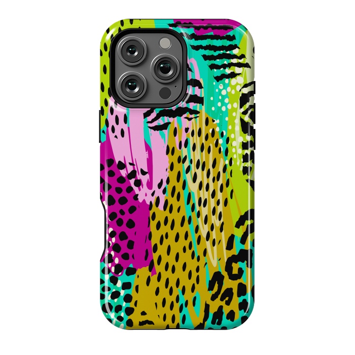 iPhone 16 Pro Max StrongFit colorful abstract animal print by haroulita