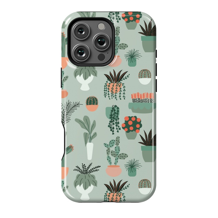 iPhone 16 Pro Max StrongFit Houseplants pattern 01 by Jelena Obradovic