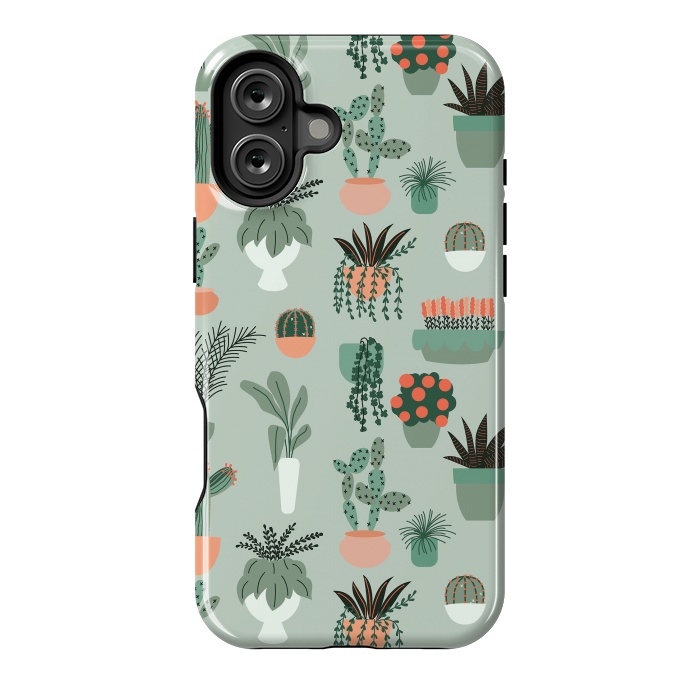 iPhone 16 Plus StrongFit Houseplants pattern 01 by Jelena Obradovic