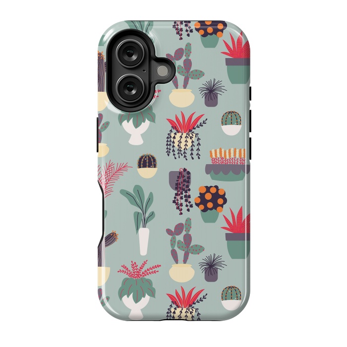 iPhone 16 StrongFit Houseplants Pattern 02 by Jelena Obradovic