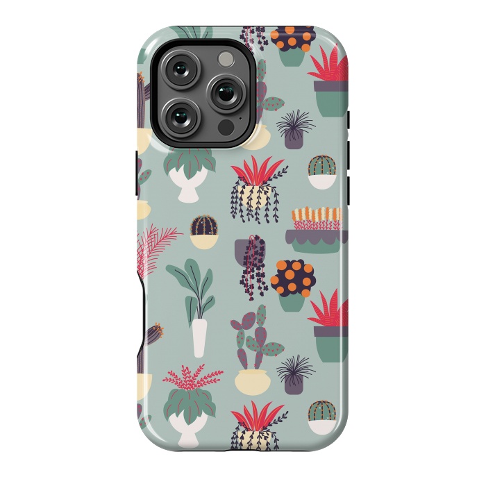 iPhone 16 Pro Max StrongFit Houseplants Pattern 02 by Jelena Obradovic