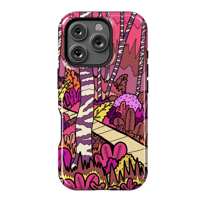 iPhone 16 Pro StrongFit The pink forest walk by Steve Wade (Swade)