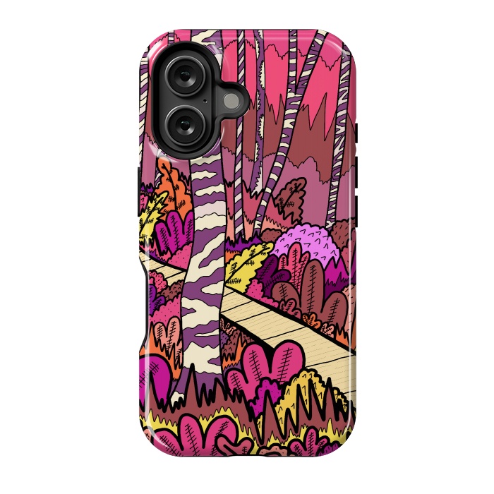 iPhone 16 StrongFit The pink forest walk by Steve Wade (Swade)