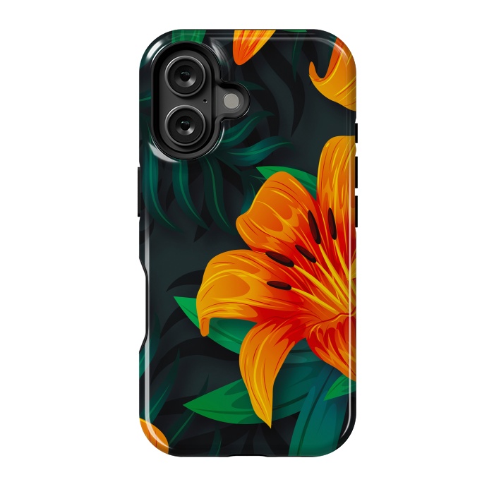 iPhone 16 StrongFit ORANGE FLOWERS by haroulita