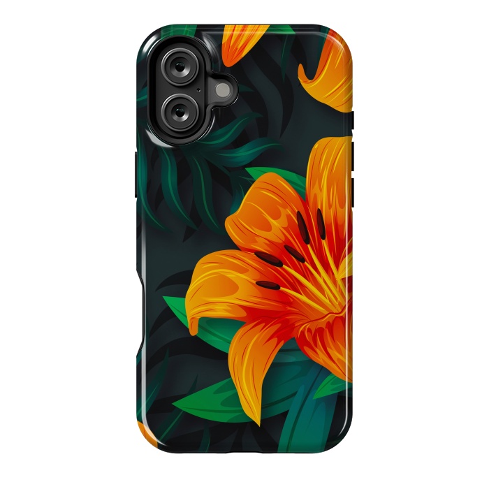 iPhone 16 Plus StrongFit ORANGE FLOWERS by haroulita