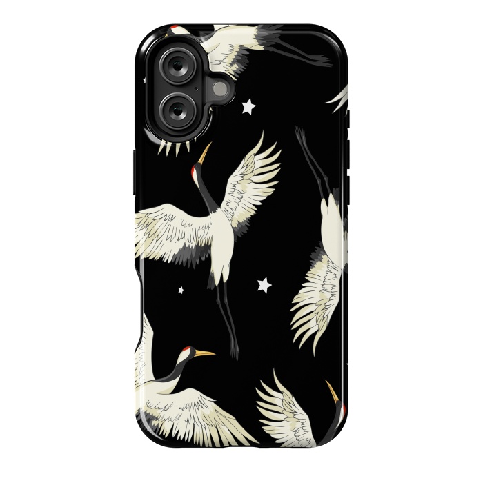 iPhone 16 Plus StrongFit black white birds by haroulita