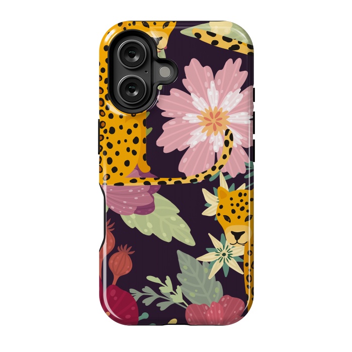 iPhone 16 StrongFit floral leopard by haroulita