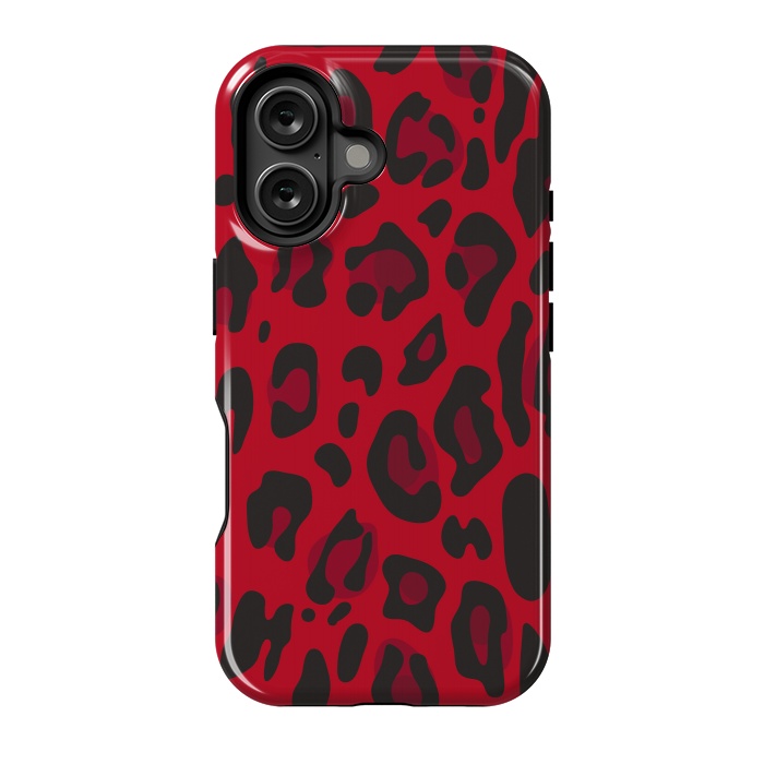 iPhone 16 StrongFit red animal print by haroulita