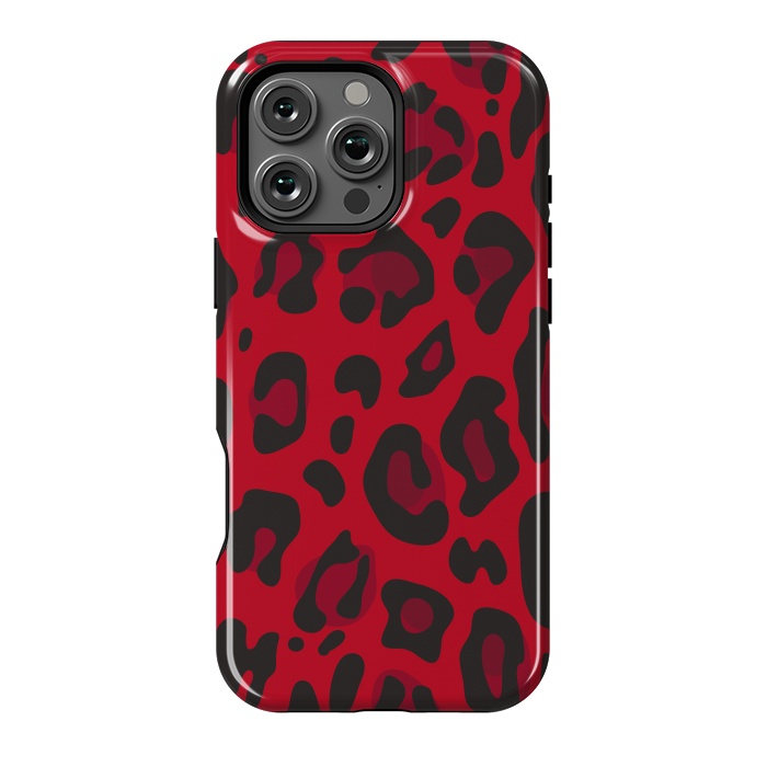 iPhone 16 Pro Max StrongFit red animal print by haroulita