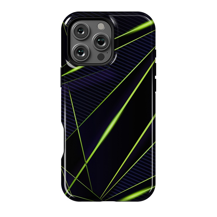 iPhone 16 Pro Max StrongFit vivid green geometric by haroulita