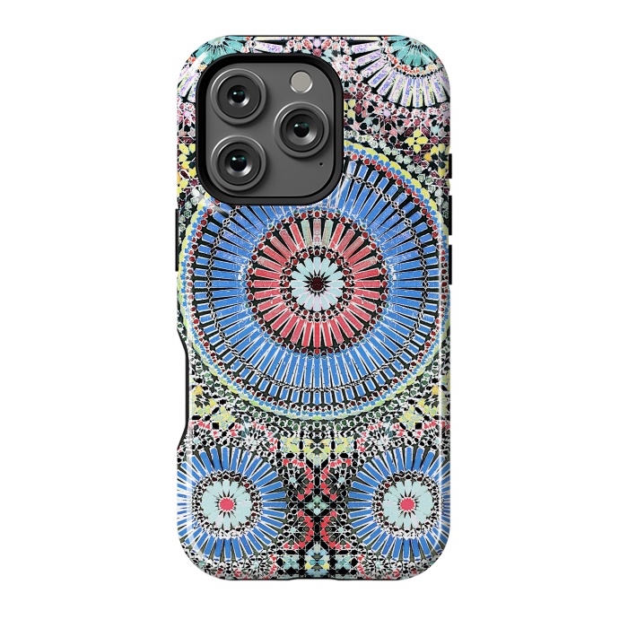 iPhone 16 Pro StrongFit Colorful Moroccan inspired mosaic tiles by Oana 