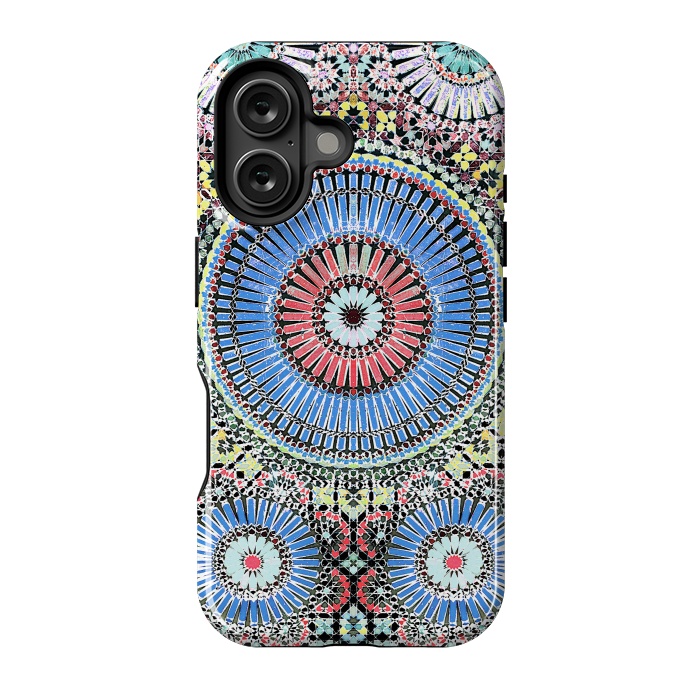 iPhone 16 StrongFit Colorful Moroccan inspired mosaic tiles by Oana 