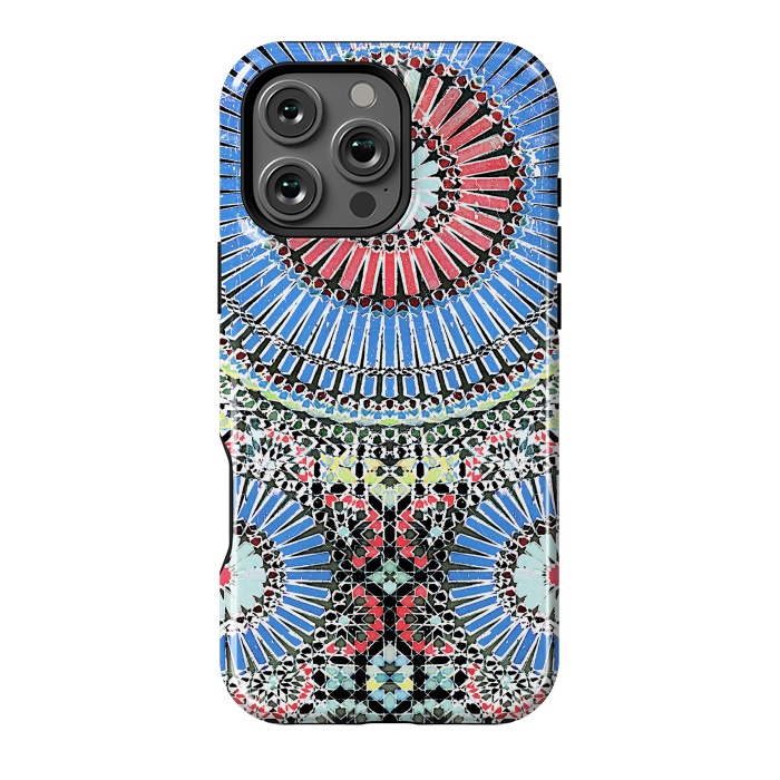 iPhone 16 Pro Max StrongFit Colorful Moroccan inspired mosaic tiles by Oana 