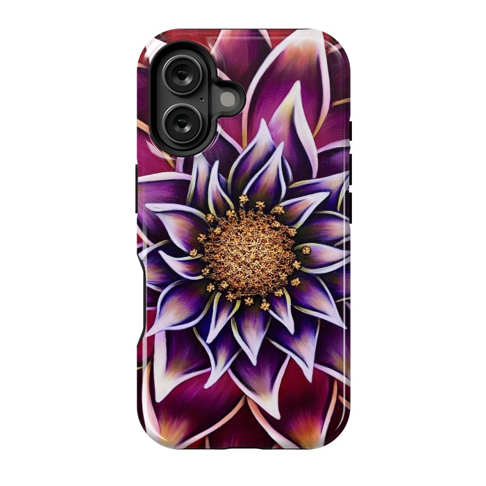 iPhone 16 StrongFit Gilded Dahlia by Denise Cassidy Wood