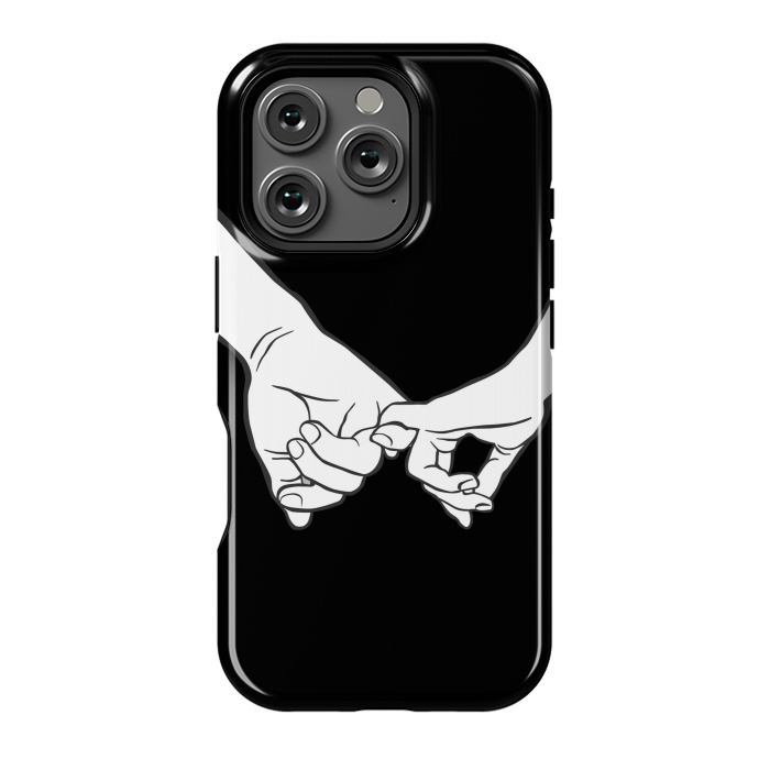 iPhone 16 Pro StrongFit Couple holding hands minimal line art valentine drawing by Oana 