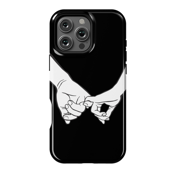 iPhone 16 Pro Max StrongFit Couple holding hands minimal line art valentine drawing by Oana 