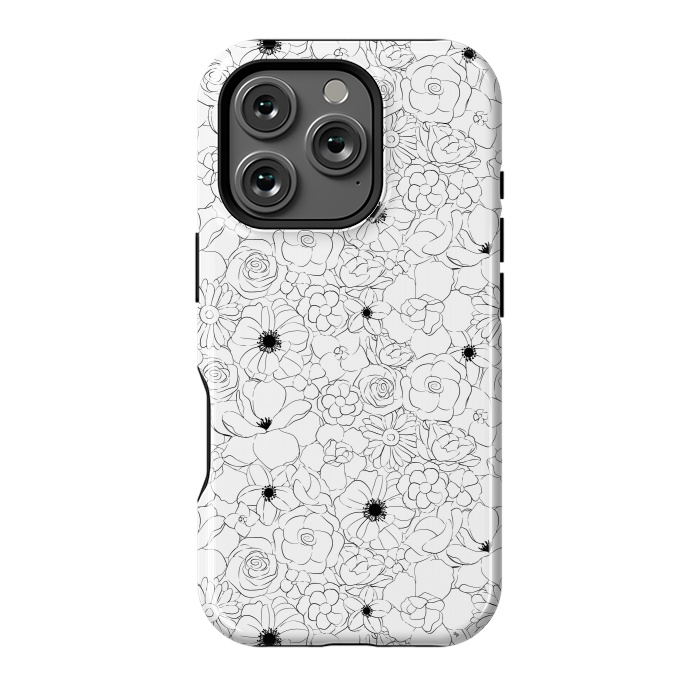 iPhone 16 Pro StrongFit Black and white meadow by Martina