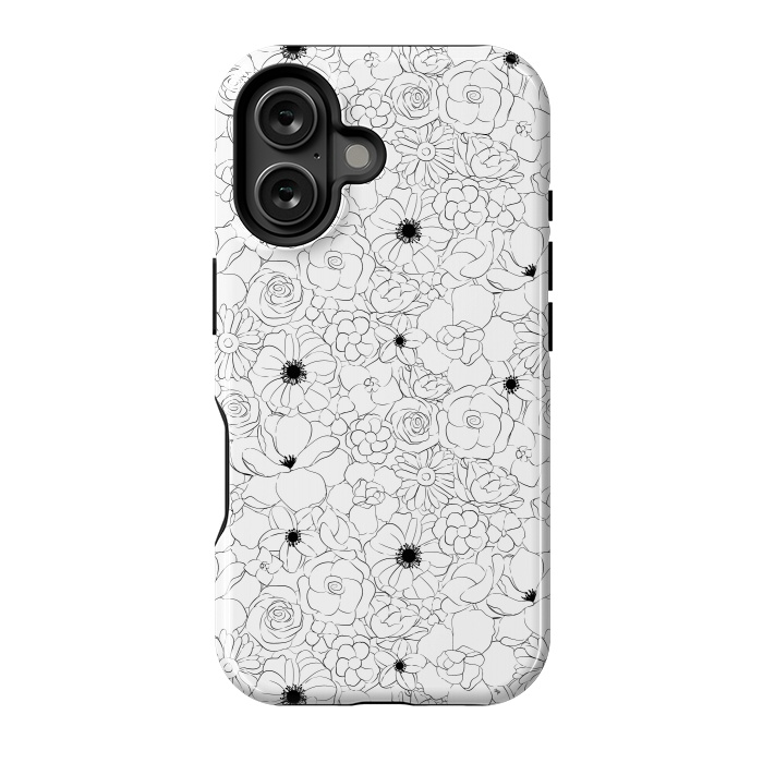 iPhone 16 StrongFit Black and white meadow by Martina