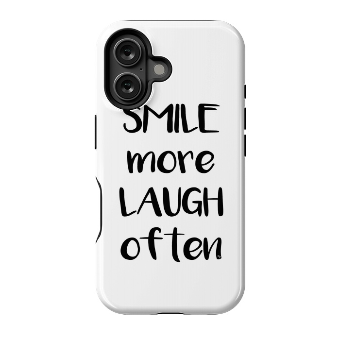 iPhone 16 StrongFit Smile more quote white by Martina