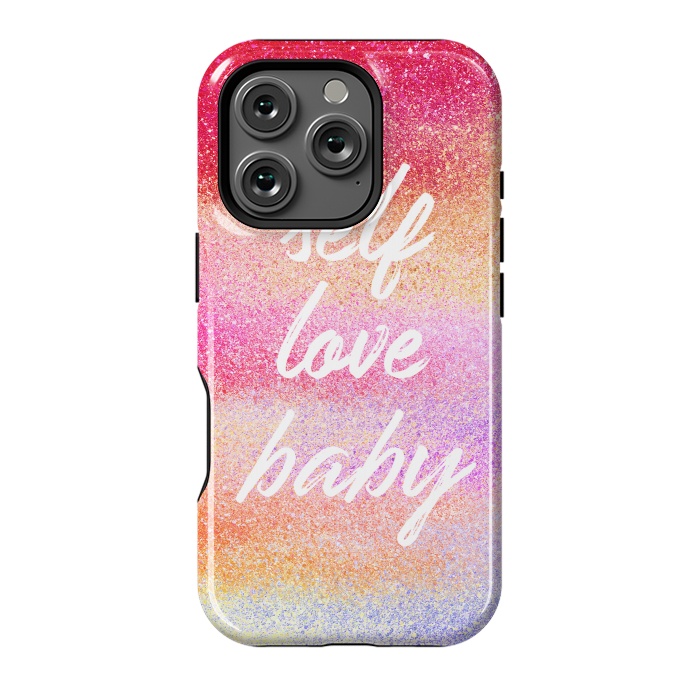 iPhone 16 Pro StrongFit Self Love colorful gradient glitter by Oana 