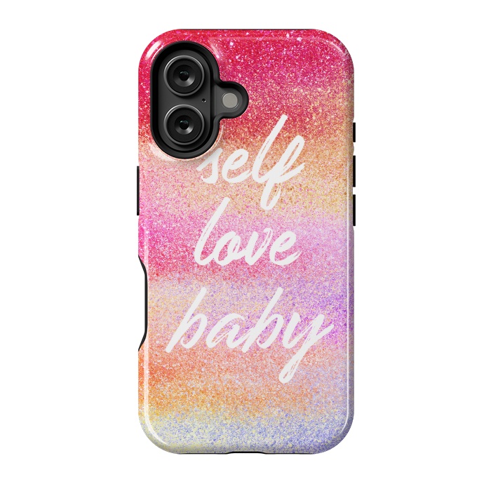 iPhone 16 StrongFit Self Love colorful gradient glitter by Oana 