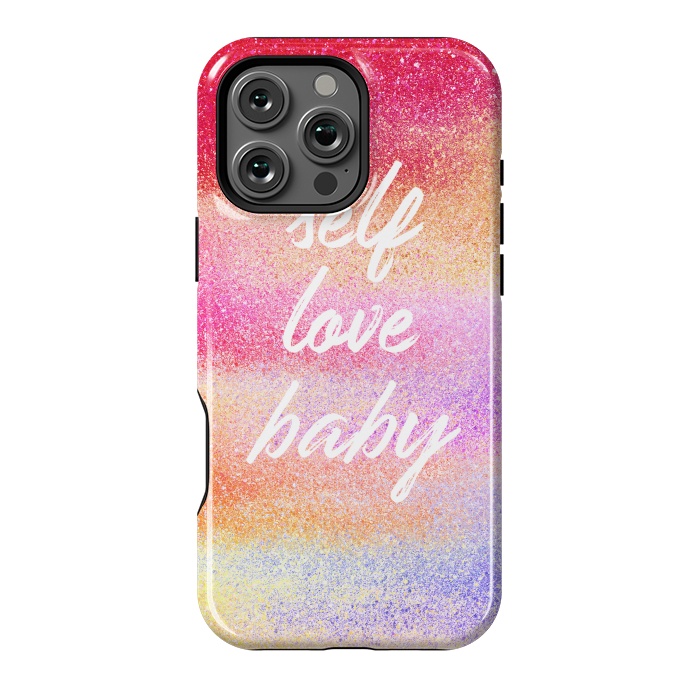 iPhone 16 Pro Max StrongFit Self Love colorful gradient glitter by Oana 