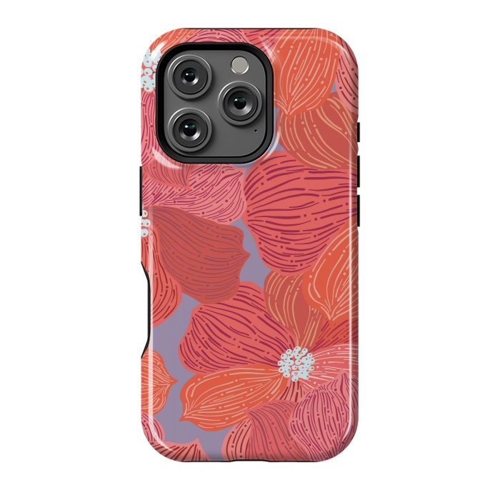 iPhone 16 Pro StrongFit Coral floral by Nina Leth