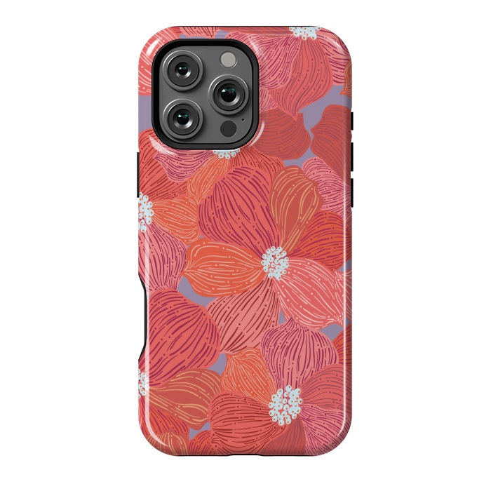 iPhone 16 Pro Max StrongFit Coral floral by Nina Leth