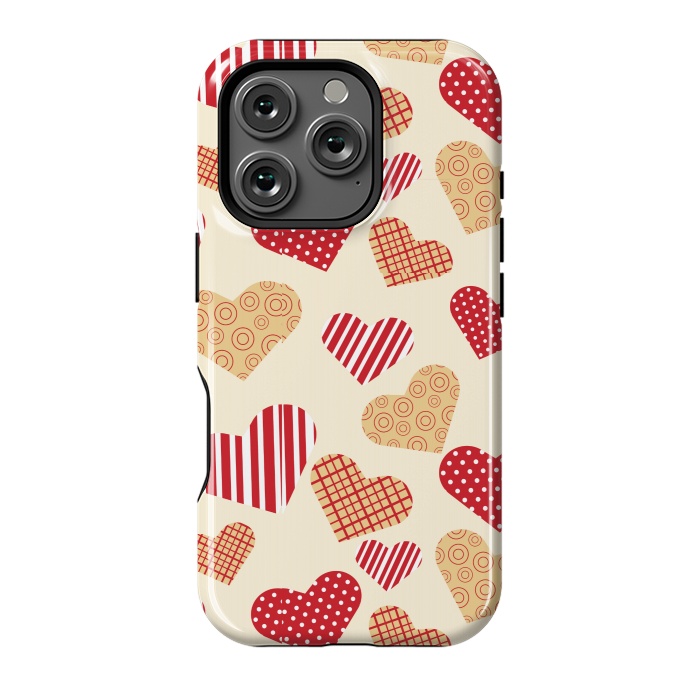 iPhone 16 Pro StrongFit RED GOLDEN HEARTS by MALLIKA