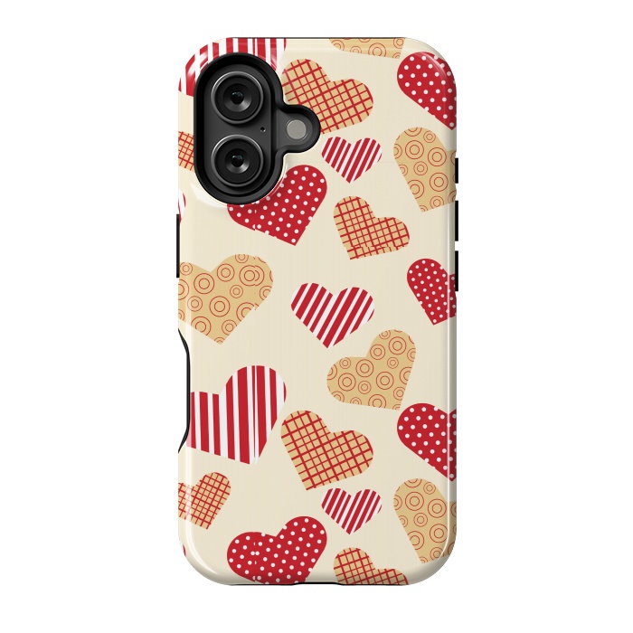 iPhone 16 StrongFit RED GOLDEN HEARTS by MALLIKA