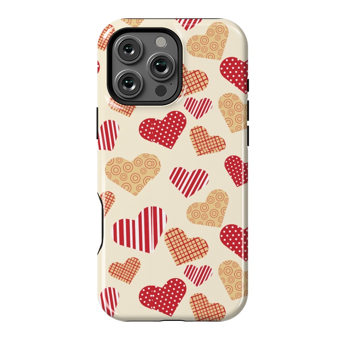 iPhone 16 Pro Max StrongFit RED GOLDEN HEARTS by MALLIKA