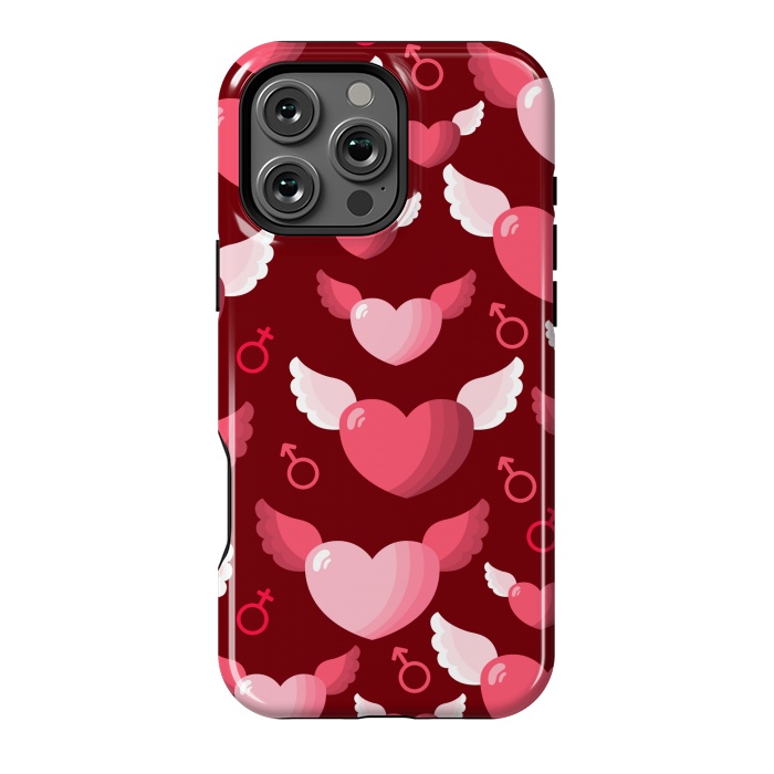 iPhone 16 Pro Max StrongFit HEARTS FEATHERS PATTERN by MALLIKA