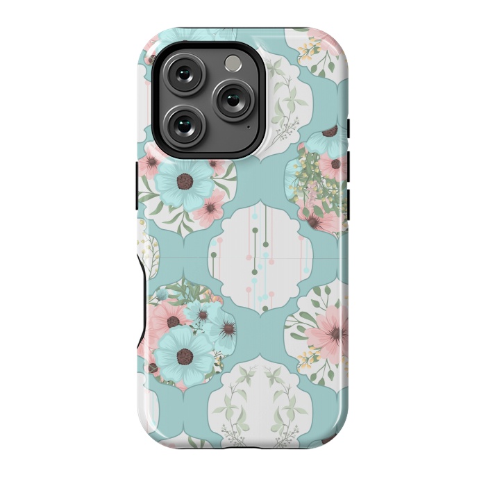 iPhone 16 Pro StrongFit BLUE FLORAL PATCHWORK  by MALLIKA