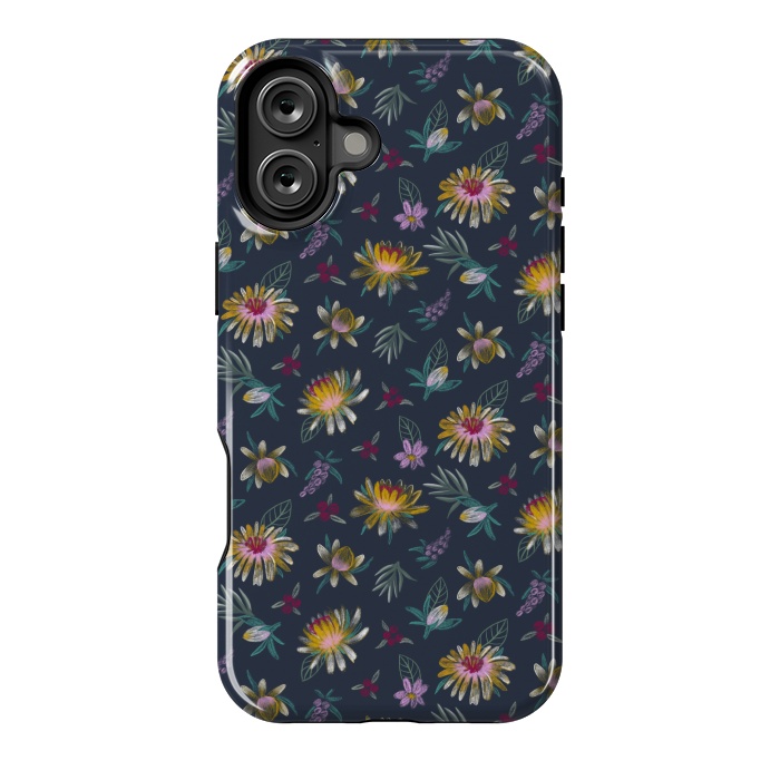 iPhone 16 Plus StrongFit Blue Floral by Tishya Oedit