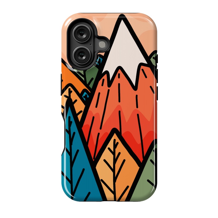 iPhone 16 StrongFit The lone mountain forest by Steve Wade (Swade)