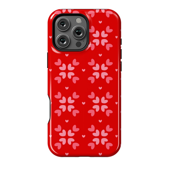 iPhone 16 Pro Max StrongFit cute hearts red pattern by MALLIKA